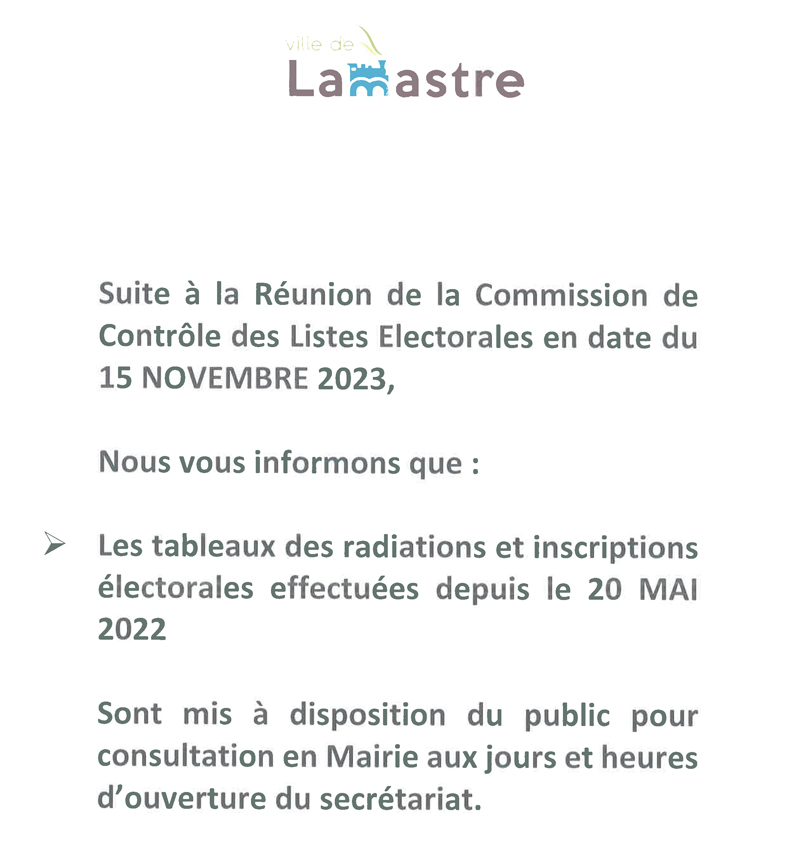Commission électorale - Lamastre (07)