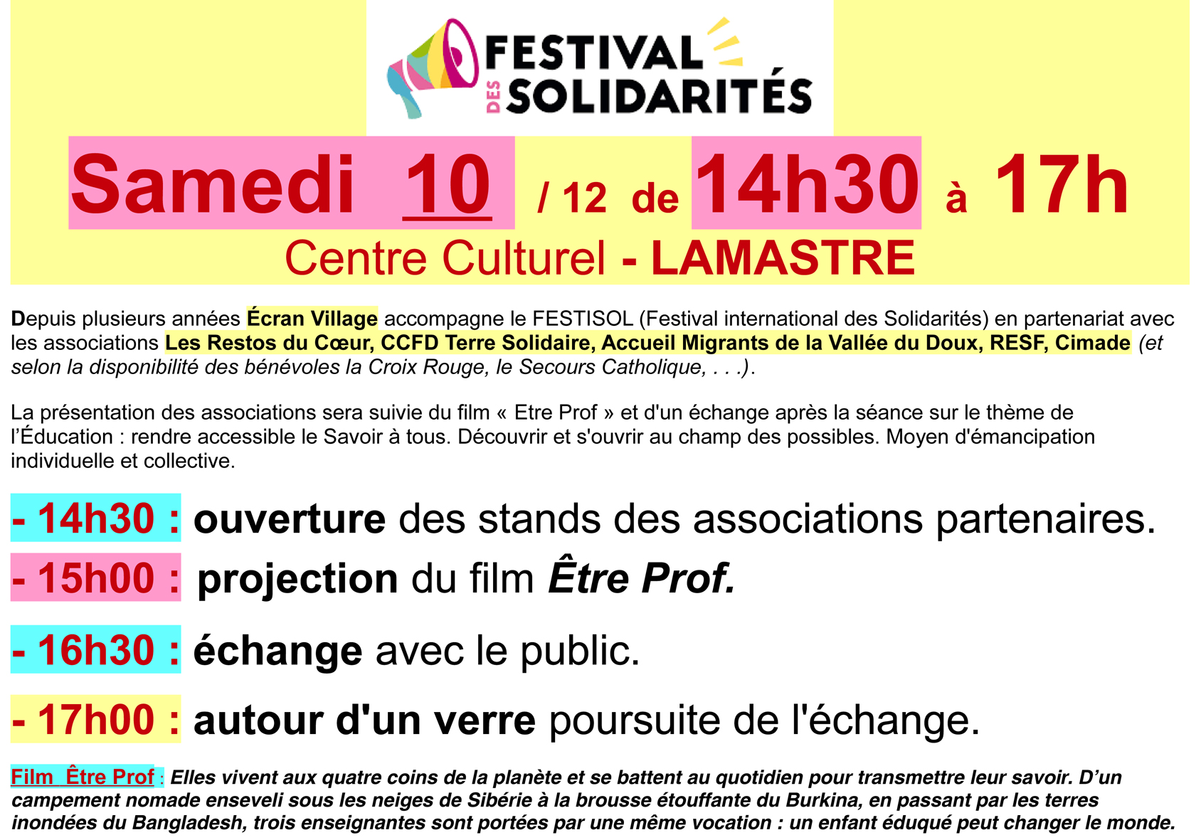 Festival des solidarités - Lamastre (07)